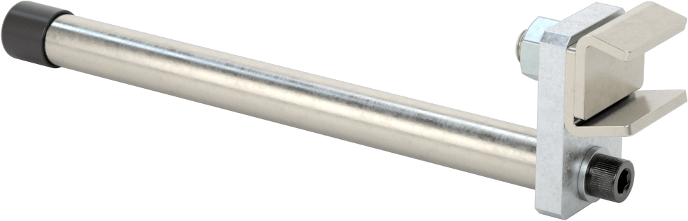 Konveyör Kılavuzu için Alüminyum Kelepçeli 6" Uzunlukta Katı Montaj Çubuğu — Montaj Çubuğu, 1⁄2", 6"