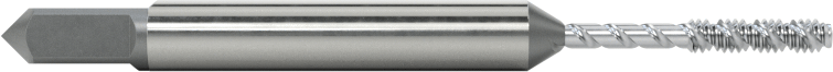 Yüksek Hızlı Çelik Talaş Temizleme Kılavuzu, Kör Delikler için, TiCN Kaplamalı, M1.7 x 0.35 mm Diş Boyutu