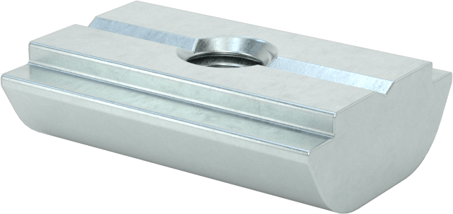 Takılabilir T-Yivli Çerçeve Bağlantı Elemanları, 1.5" için Kendinden Hizalamalı Somun, 30 mm ve 40 mm Ray, M4 Diş