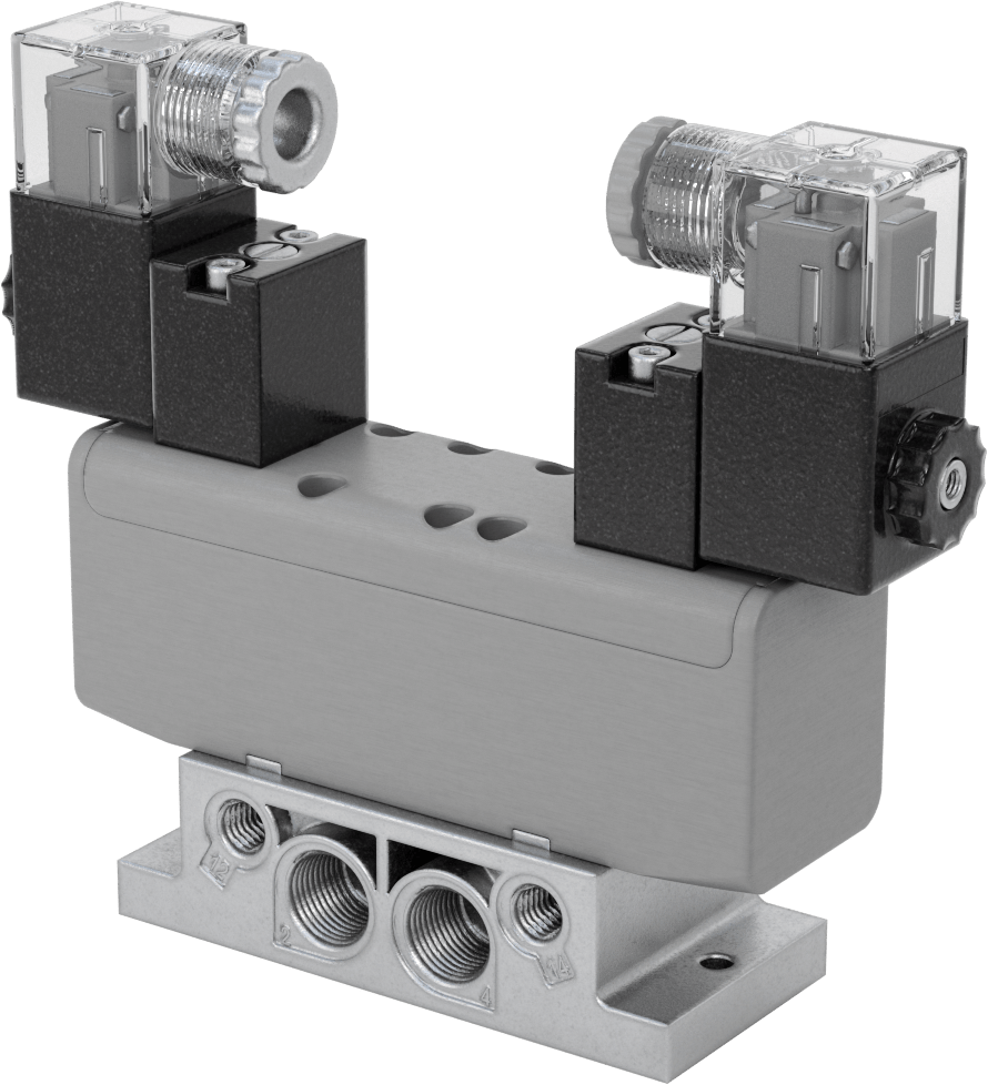 Elektrikli Hava Yön Kontrol Vanası, 5/2 Akış Şeması, Çift Solenoid, 1/4 NPT, 24V DC