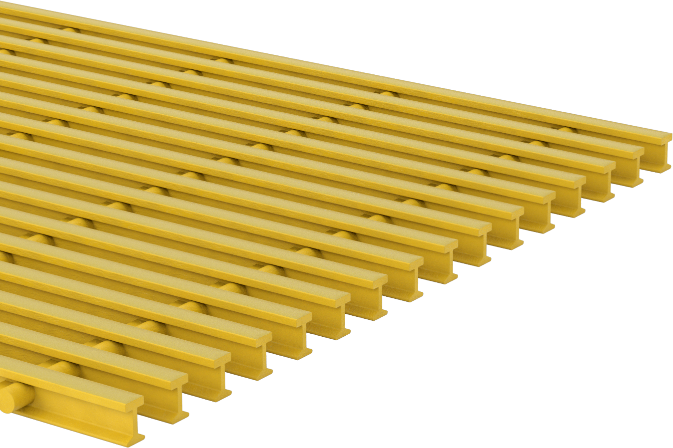 Fiberglas Çubuk Izgara, 1" x 19/32" Taşıyıcı Lama, 2' Genişlik