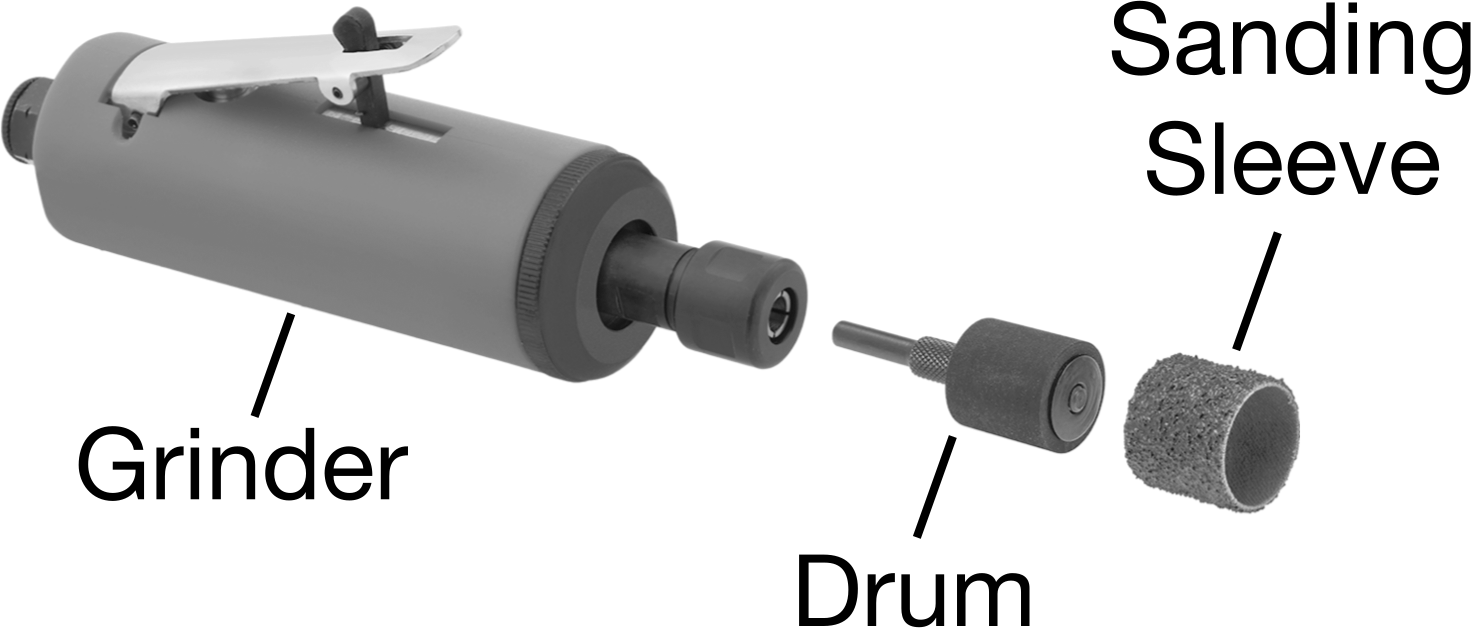 Zımpara Manşonları için Hızlı Değiştirilebilir Varil, 1/8" Çapında Şaftlı, 1/2" Çap, 1/2" Uzunluk