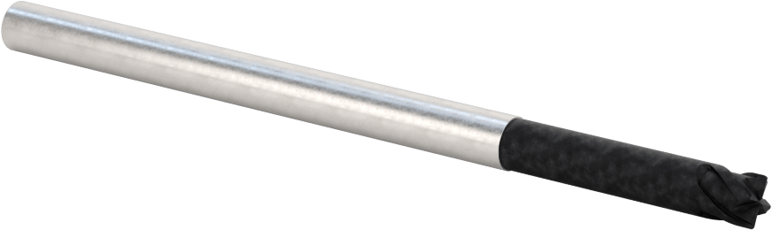 Karbür Yuvarlak Kenarlı Kare Uçlu Freze, 6 mm Çap, 0.5 mm Köşe Kesim Yarıçapı