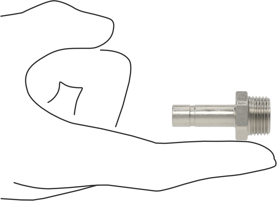 Gıda ve İçecek için Paslanmaz Çelik Bas-Bağlan Bağlantı Parçası, Düz Adaptör 3/8" Boru Gövde Dış Çapı x 3/8 NPT Erkek