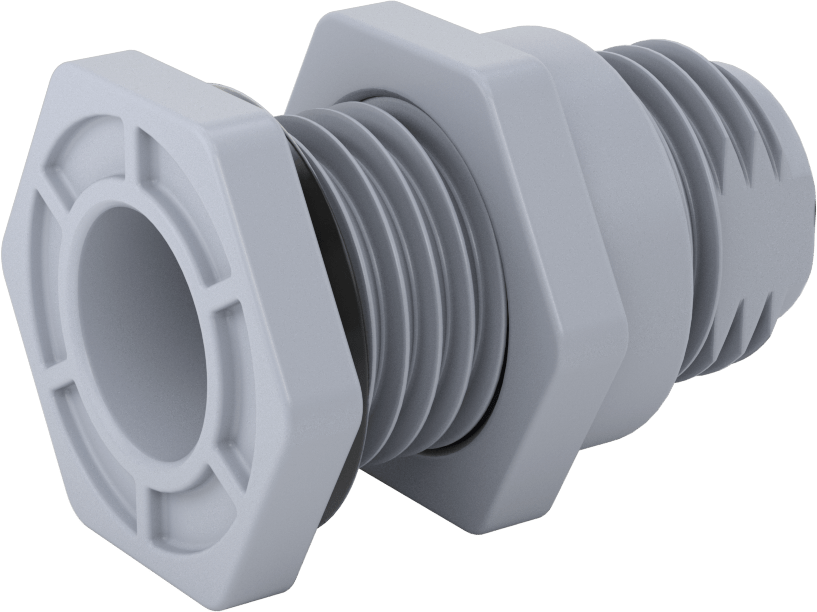 EPDM Contalı Duvar Geçiş Düz Bağlantı Parçası, CPVC Adaptör, Sıcak Su için, 1 Dişi Soket x 1 NPT Dişi