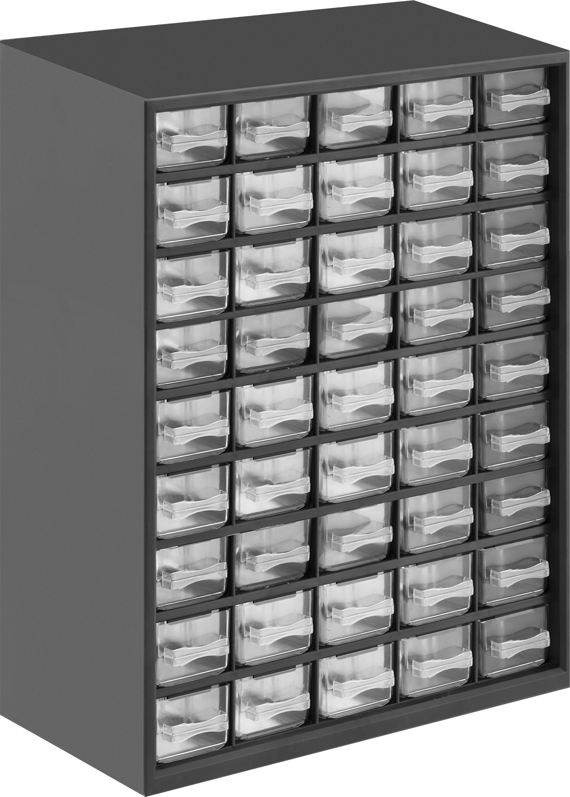 Plastik Küçük Parça Dolabı, 45 Çekmeceli, 16-1/2" Yükseklik x 12" Genişlik x 6-1/4" Derinlik Toplam — Çekmece, 12", 16 1/2"