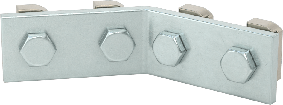 Strut Kanalı Braketi, 45 Derece Dış Açı, Çinko Kaplı Çelik, 3-1/2" x 3-1/2" Uzunluk