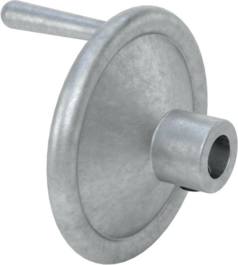 Çinko Dişsiz Delikli Katı El Çarkı, Dönen Saplı Çukur Tekerlek, 2-1/4" Çap, 3/8" Delik
