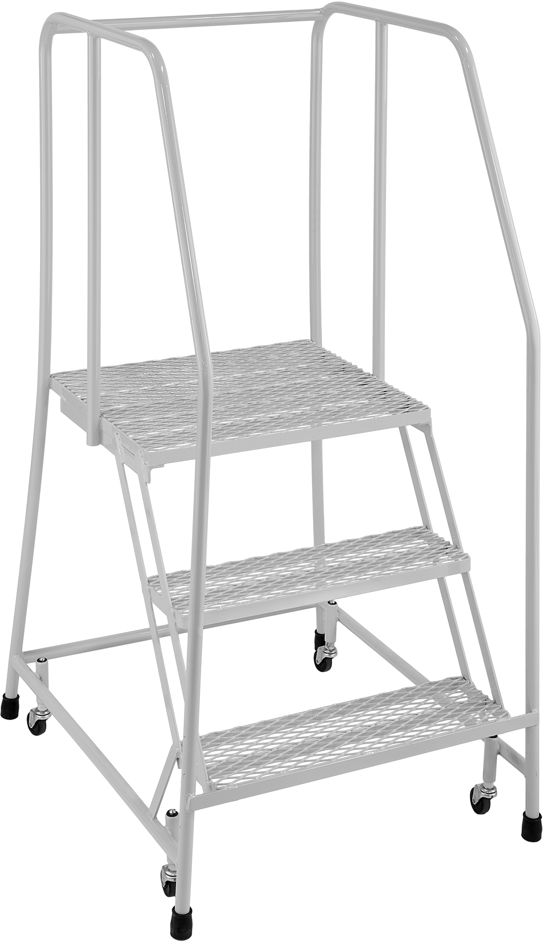 Elmas Basamaklı Yuvarlanan Platform Merdiveni, 3 Adım, 5 ft. Yükseklik x 20 inç Genişlik x 26 inç Toplam Derinlik — 30", 3, 16"