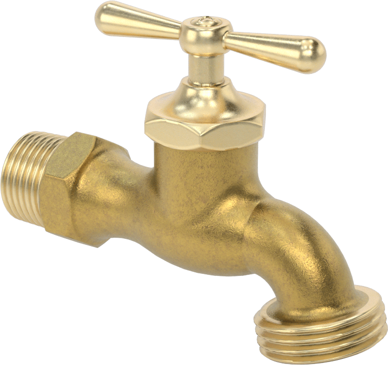 Sabit Musluklu Lavabo Bataryası, Pirinç, 1/2 NPT Arka Giriş x 3/4 Erkek GHT Çıkış