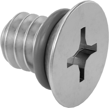 Sızdırmaz 316 Paslanmaz Çelik Phillips Havşa Başlı Vidalar, Silikon O-Ringli, M2 x 0.4 mm Diş Boyutu, 3 mm Uzunluk