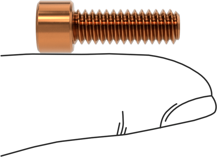 Bronz Alyan Başlı Vida, 1/4"-20 Diş Boyutu, 3/4" Uzunluk