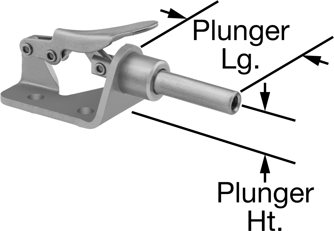 İt/Çek Mandal Kelepçe, Kompakt, 18-8 Paslanmaz Çelik, 100 lbs. Kapasite, 1-1/4" Uzunluk Piston