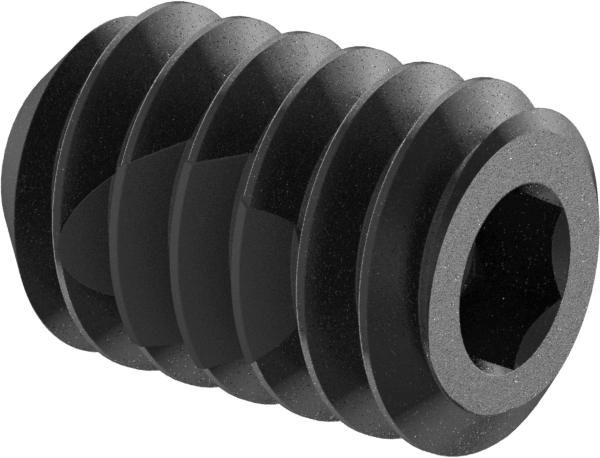 Alaşımlı Çelik Diş Kilitlemeli Çukur Uçlu Setskur, Siyah Oksit, M2 x 0.4 mm Diş, 3 mm Uzunluk