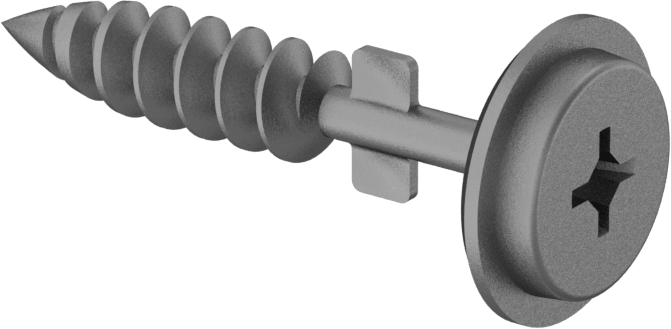 Plastiği Ahşaba Birleştirmek için Vidalar, Çinko Kaplı Çelik, Altıköşe Başlık, 12 Numaralı Boyut, 1-1/4" Uzunluk
