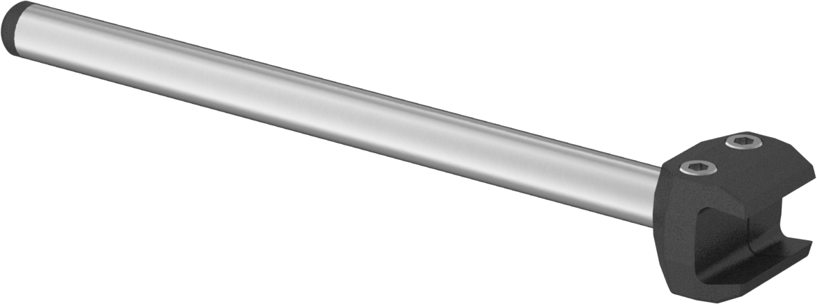 Konveyör Kılavuzu için Plastik Kelepçeli 7" Uzunlukta İçi Boş Montaj Çubuğu — Montaj Çubuğu, 1⁄2", 7"