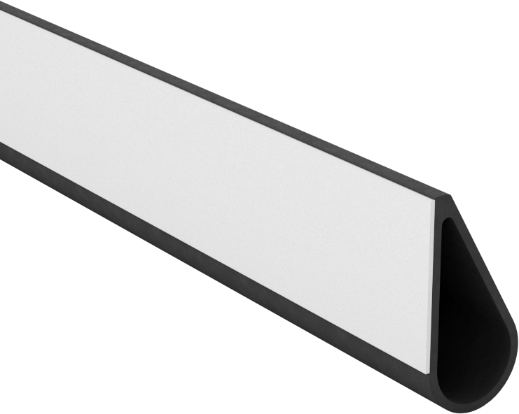 Yüksek Sıcaklık Yangına Dayanıklı İçi Boş Kauçuk Kenar Contası, Yüzeye Montaj, Yapışkan arka yüz, 1/2" Genişlik — İçi Boş, 1/4", Silikon…