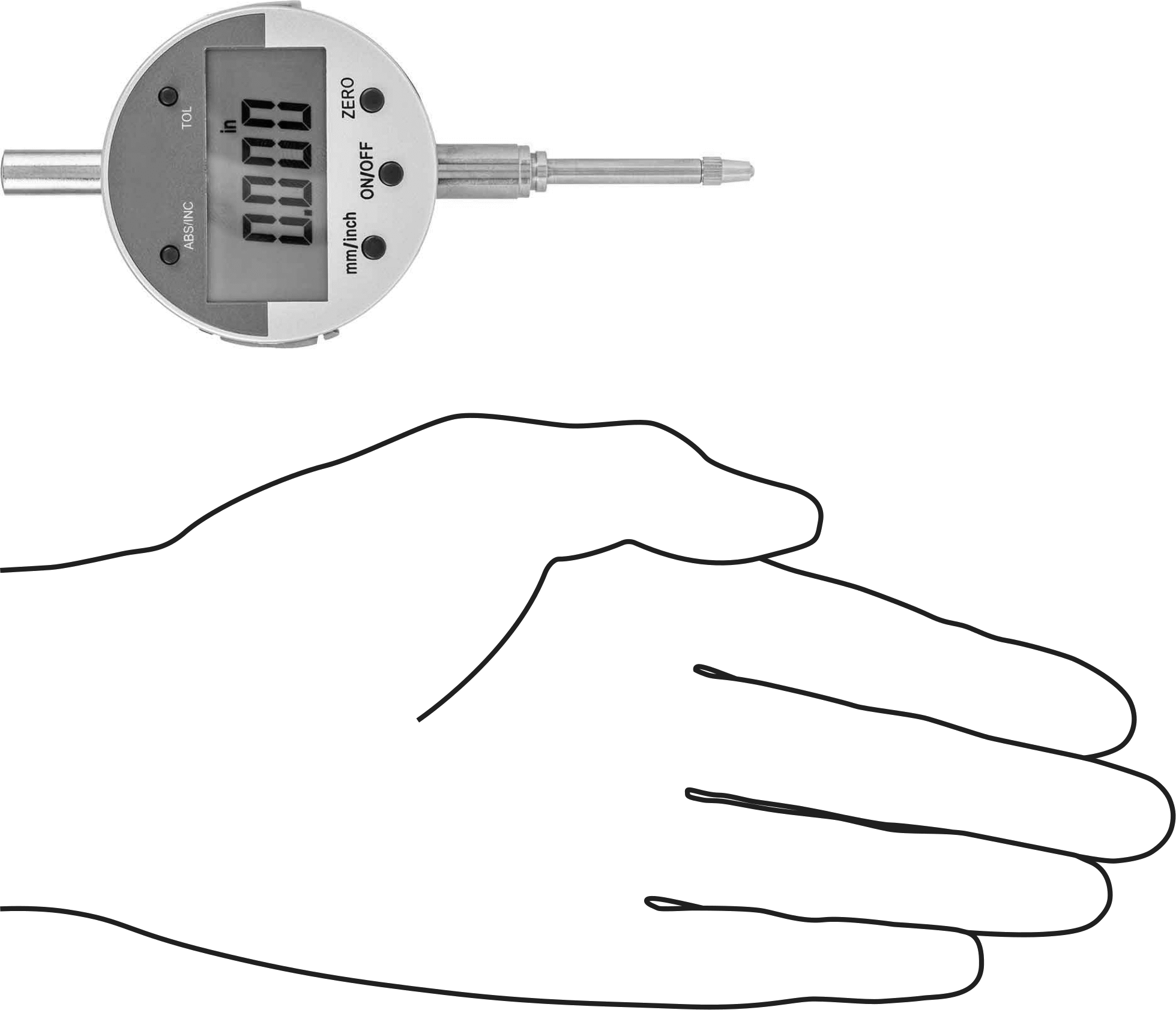 Elektronik Komparatör, Piston, 0 inç ila 1 inç Mesafe Ölçümlü