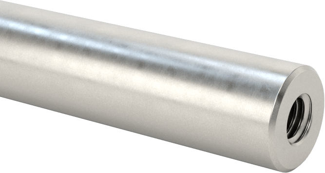 Dişli Doğrusal Hareket Mili, Dişli x Düz Uç, 52100 Çelik, 6 mm Çap, 50 mm Uzunluk