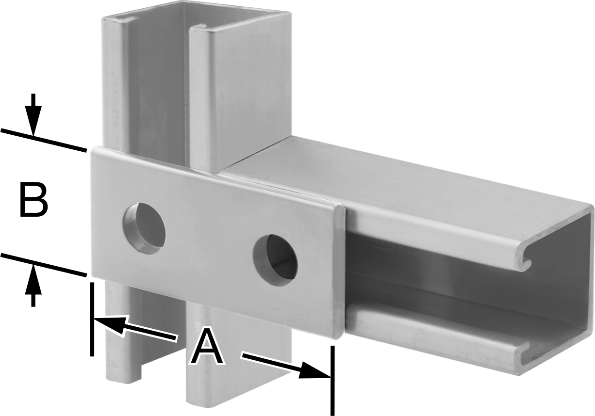 Strut Kanalı Braketi, Düz, 304 Paslanmaz Çelik, 1-7/8" Uzunluk