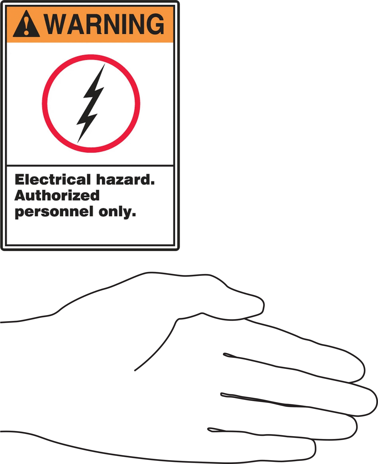 Resimli Elektrik Tehlikesi Etiketleri, (Uyarı-Elektrik Tehlikesi...) 5" Yükseklik x 3-1/2" Genişlik