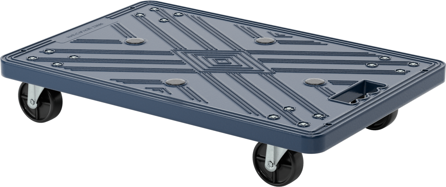 Plastik Taşıma Arabası, 220 lb. Kapasite, 24" Uzunluk x 16" Genişlik x 4-1/2" Yükseklik Katı Platform