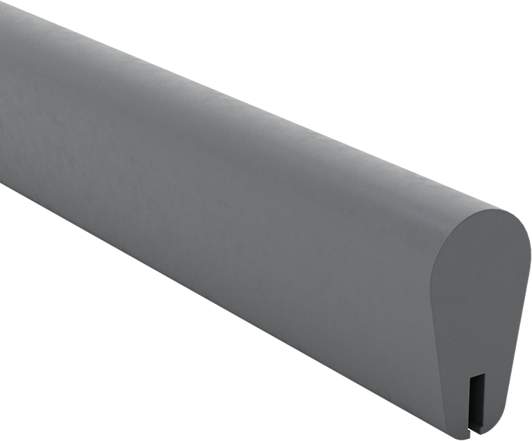 SBR Çıtası, 3/64" Genişlik x 5/32" İç Yükseklik, 2-1/2 Fit Uzunluk — 3⁄64", Gri, 9⁄16"