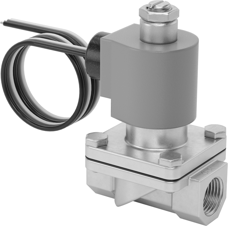 Viton® Contalı Pirinç Solenoid Açma/Kapama Vanası, Soğutucu ve Deterjan için, Açık, 24V AC, 1/2 NPT Dişi