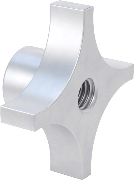 Alüminyum dört kollu topuz, 1/2"-13 Dişli Delikli — 1⁄2"-13, Dişli Delik, Alüminyum