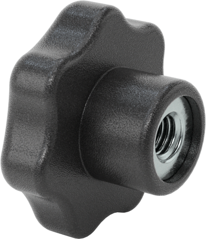 Naylon Yedi Kollu Topuz, M5 x 0.8 mm Dişli 9 mm Derinlikli Delik