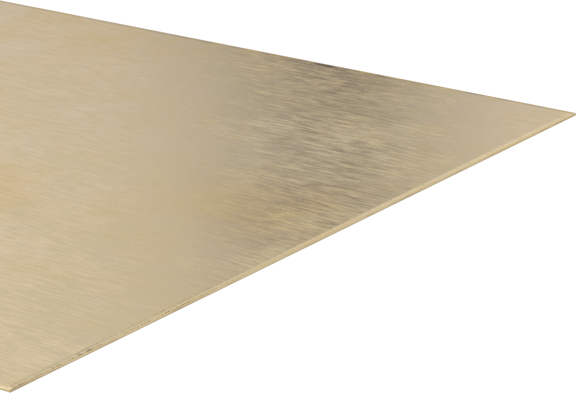Fırçalanmış Kaynaklanabilir Denizcilik Sınıfı 464 Pirinç Levha, 12" x 12", 0.0320" Kalınlık