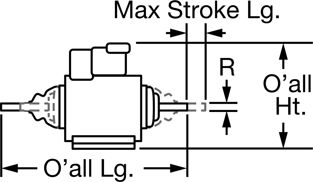 Sızdırmaz Lineer Solenoid, Sürekli Kullanım, Suya Dayanıklı, 0.39" Strok