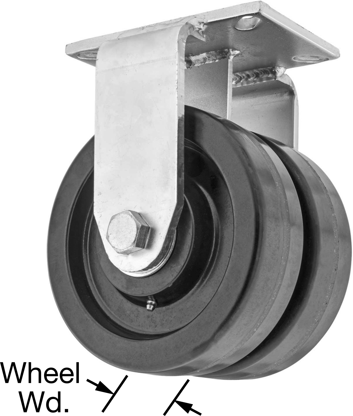7-1/4" x 5-1/4" Plakalı Stronghart Tekerlek, Ekstra Yüksek Kapasiteli, 8 inç Çaplı Fenolik Tekerlekli Sert — 8", 3,500 lb., Sert