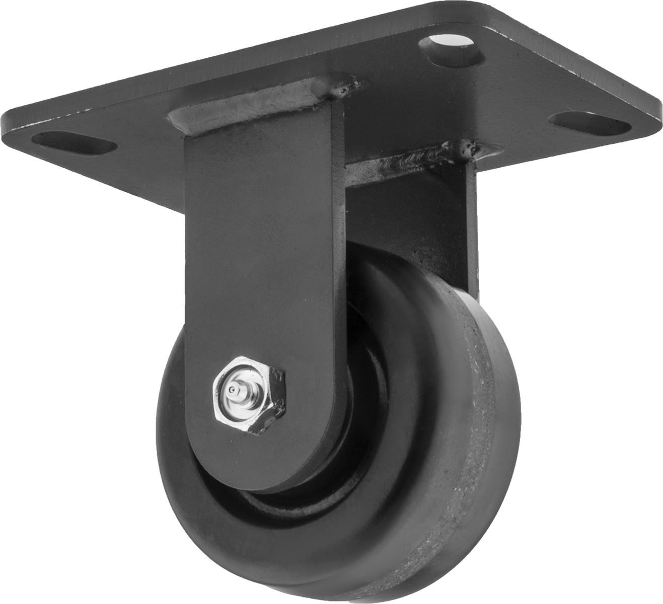 6-1/2" x 4-1/2" Plakalı Yüksek Kapasiteli Kingston Tekerlek, 4" Çapında Fenolik Tekerlekli Sert — 4", Levha, Sert