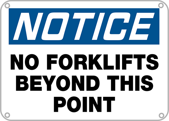 Montaj Delikli Alüminyum Tabela, (Bildirim-Forkliftler Yasaktır...)
