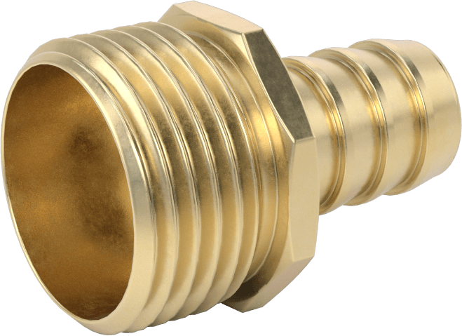 Pirinç Tırnaklı Bahçe Hortumu Bağlantı Parçası, Adaptör, 5/8" Hortum İç Çapı x 3/4 GHT Erkek için, 1-9/16" Uzunluk