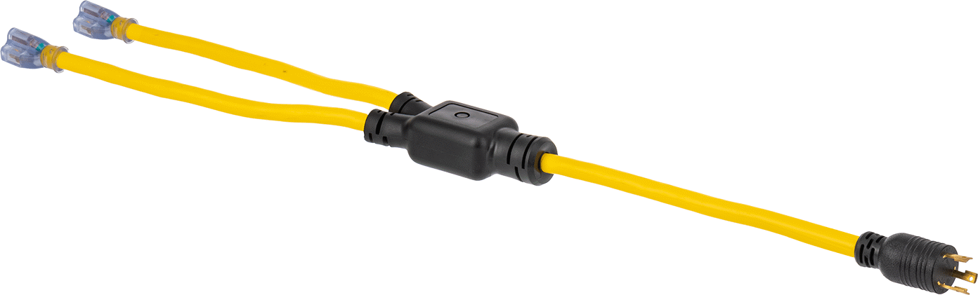 Elektrik Kablosu Adaptörü, NEMA L5-30 Fiş x NEMA 5-20 Priz Kablo Adaptörü — 30 amp, 125V AC, 3 ft.