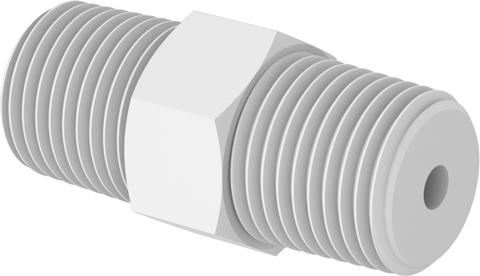 Ağır Kimyasallar için Dişli Çekvalf, PVDF Gövde, 1/8 NPT Erkek