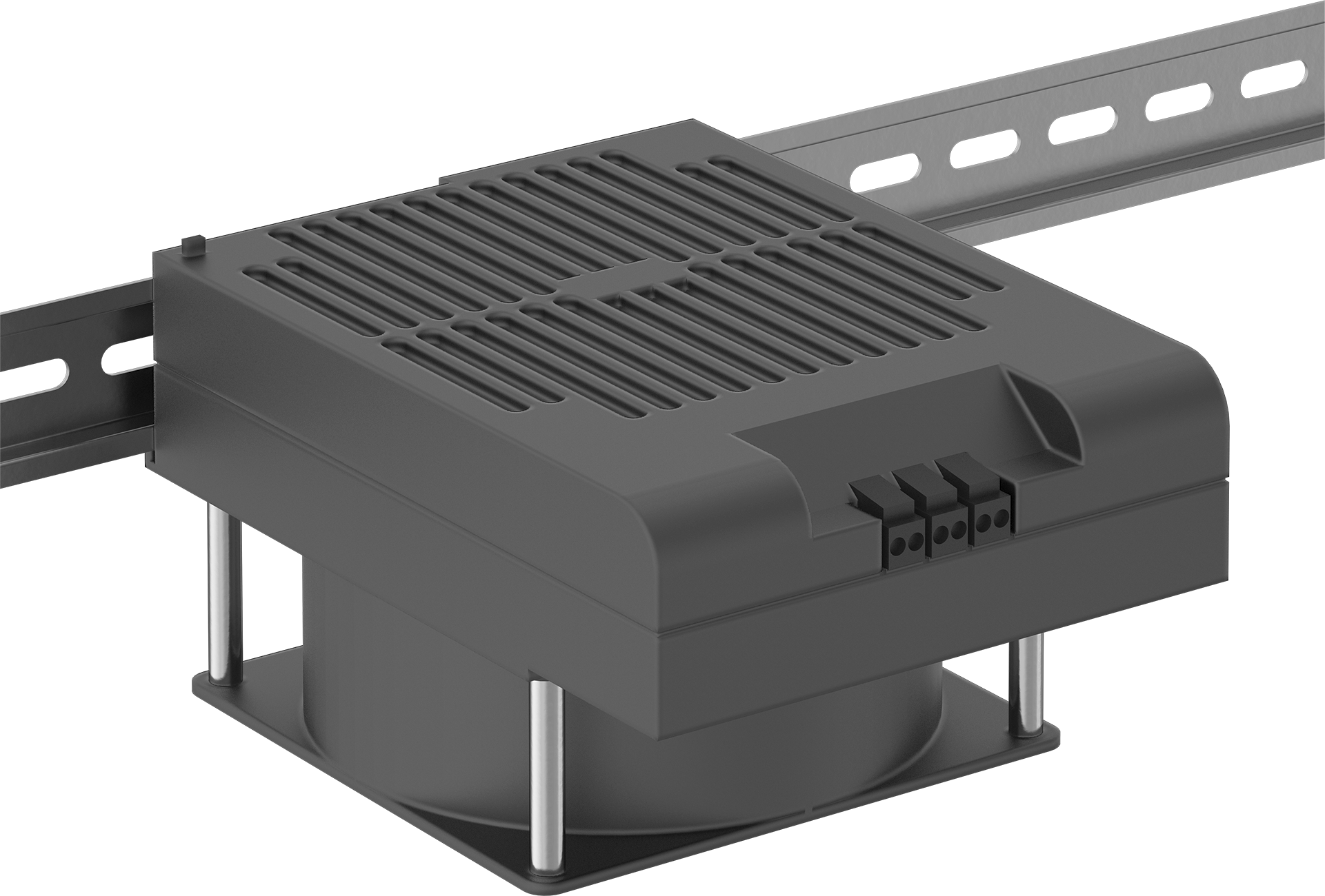 DIN Ray Muhafaza Alan Isıtıcısı, Fan, 120V AC, 1700 Btu/hr.