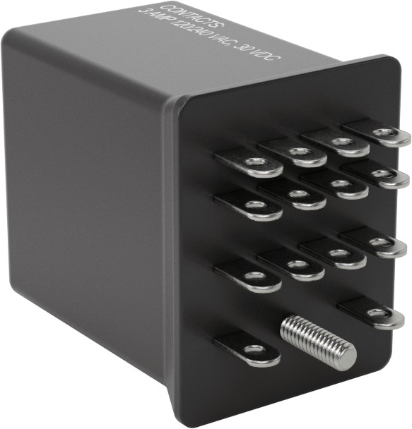 Tehlikeli Ortam Faston Terminali Rölesi, 4PDT, 14 Terminal, 120V AC Giriş, 3A @ 120VAC/240VAC — 120V AC, 120V AC, 240V AC, Röle Yuvası
