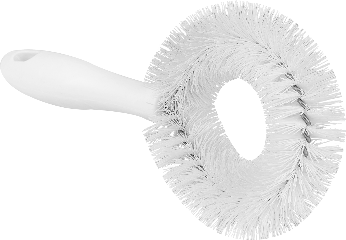 4" x 3-3/4" Saplı Fırça, 10" Toplam Uzunluk — Orta, Plastic, Polyester Plastic, Plastik