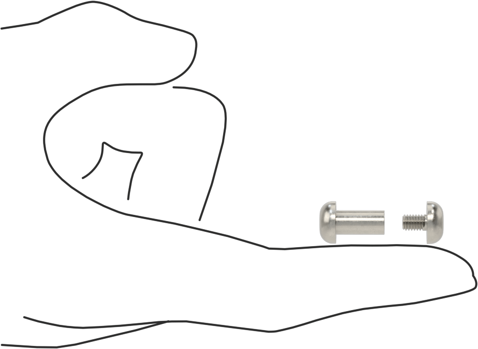 18-8 Paslanmaz Çelik Altıgen Tahrikli Bağlama Silindiri ve Vida, M4 x 0.7 mm Diş, 12 mm ila 14 mm Kalınlık için