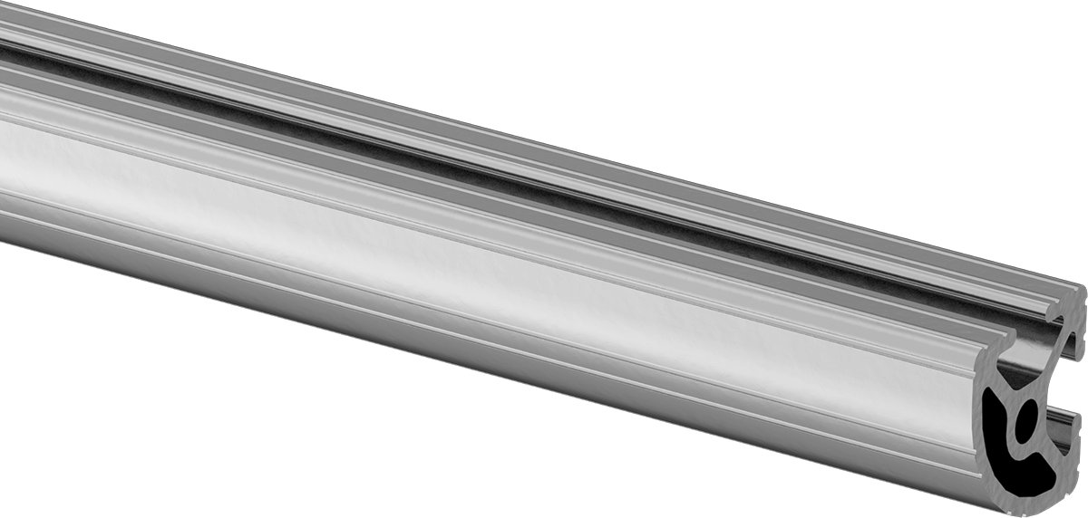 T-Yivli Çerçeve, Tek Yarıçaplı İki Yuvalı Ray, 1" Yükseklik x 1" Genişlik