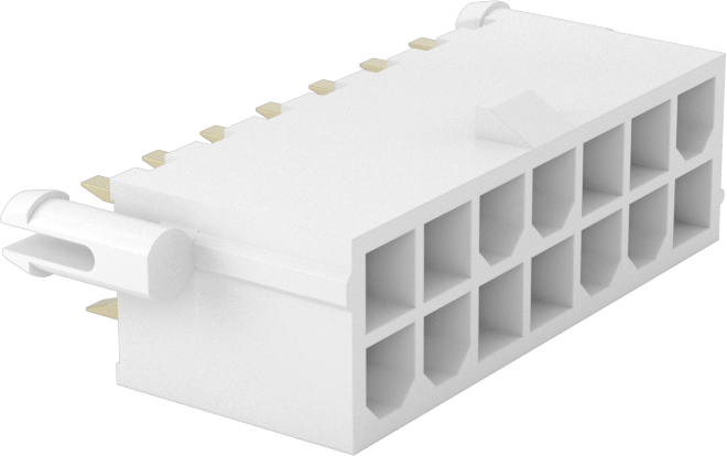 Kilitleme Tırnağına Sahip Molex Devre Kartı Konektörü için 14 Kutuplu Devre Kartı Konektörü — Molex, Molex Mini-Fit Jr., Mini-Fit Jr., Erkek