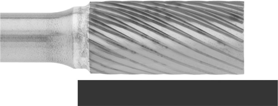 Yüksek Hızlı Çelik Frez, 1/4" Çaplı Şaftlı, Düz Silindir, 1/4" Çap x 1" Uzunluk Başlık