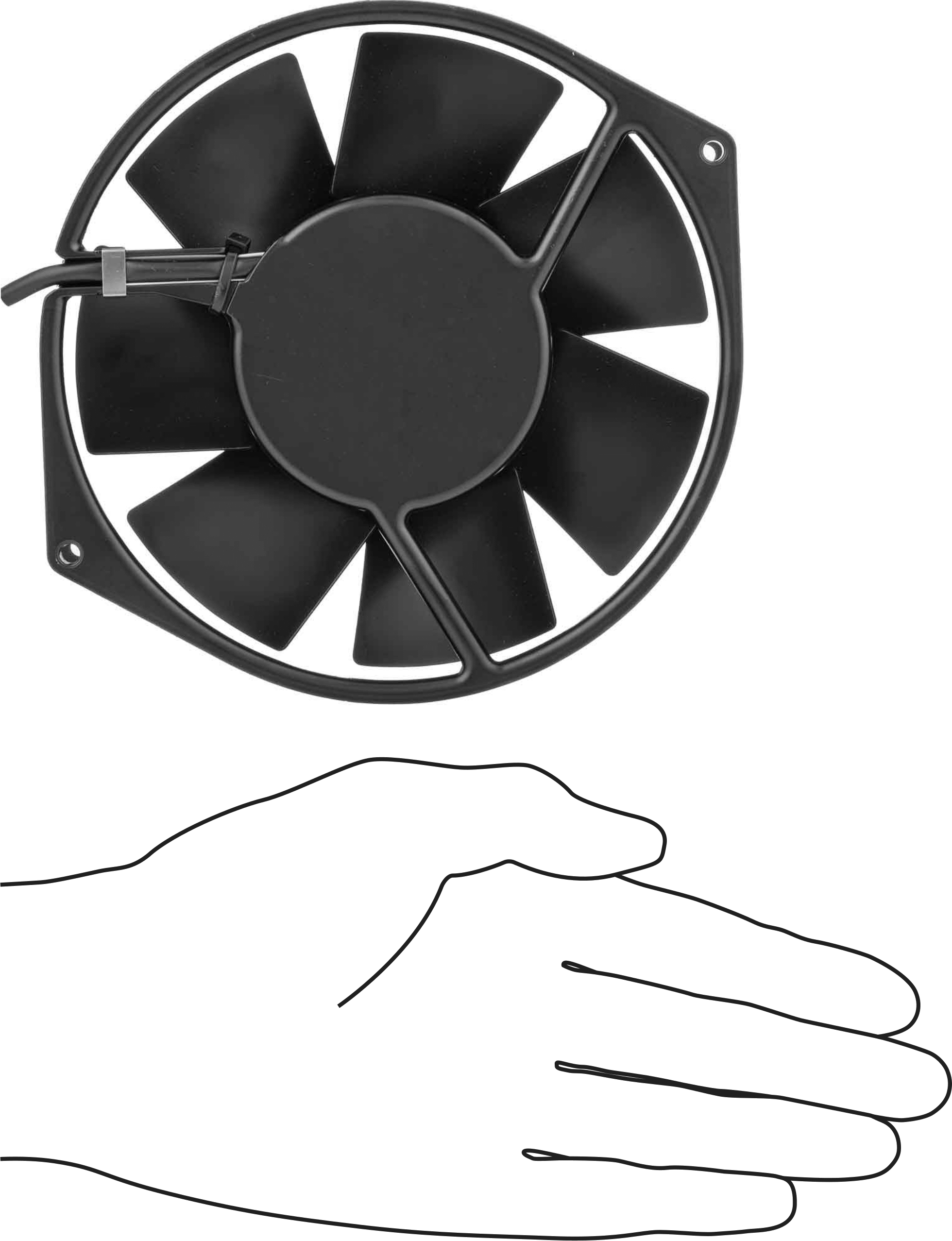 Düşük Gerilim Ekipman Soğutma Fanı, Faston Terminalli 12 V DC, 5.91" Çap x 1.5" Derinlik Toplam, 181 CFM