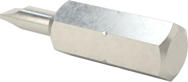 Paslanmaz Çelik Vidalar için Yarık Uç, 1/4 Altıgen Şaft, 1/8" Boyut