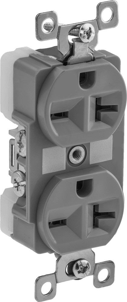 Düz Bıçaklı Konektör, Topraklı 3 Yuvalı Çift Yönlü Dişi Priz, NEMA 6-20 — 250V AC, Dişi, 20A