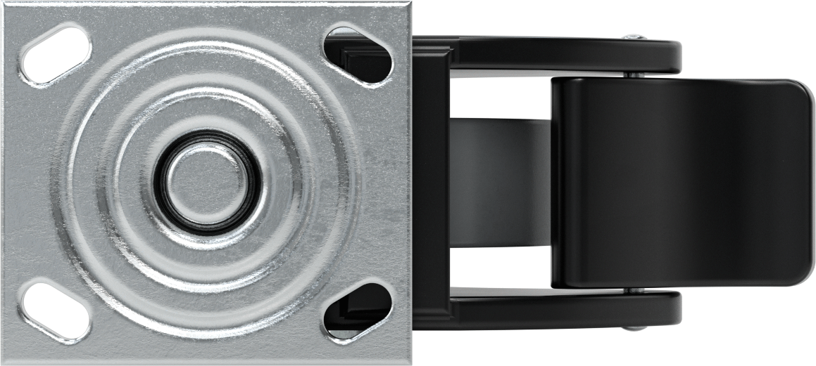 4-1/2" x 4" Montaj Plakalı Samson Tekerlek, Tam Kilitli ve 5 inç Çapında Metal Tekerlekli Döner Ayak