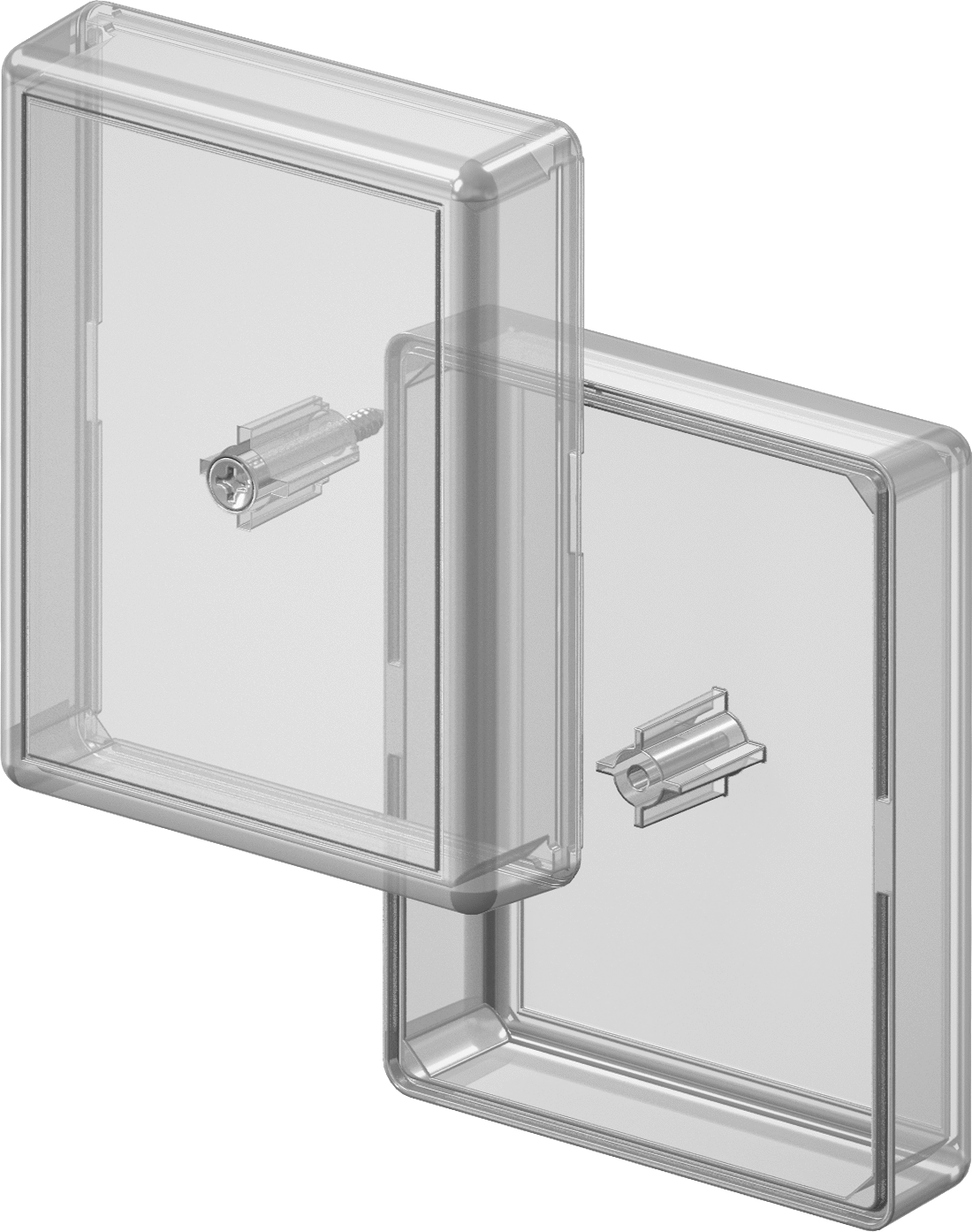ABS Elektronik Muhafazası, 360 Derece Net Görüş, 1-3/8" Genişlik x 2-1/8" Yükseklik x 9/16" Derinlik